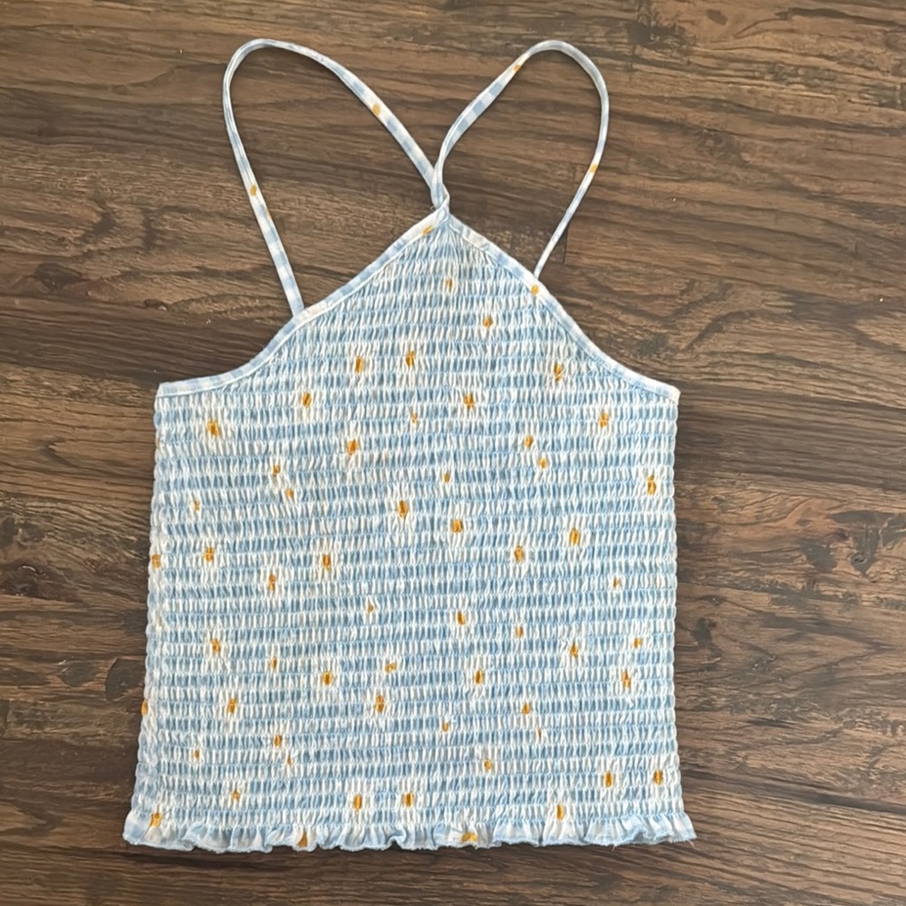 Blue and Yellow Women's Top